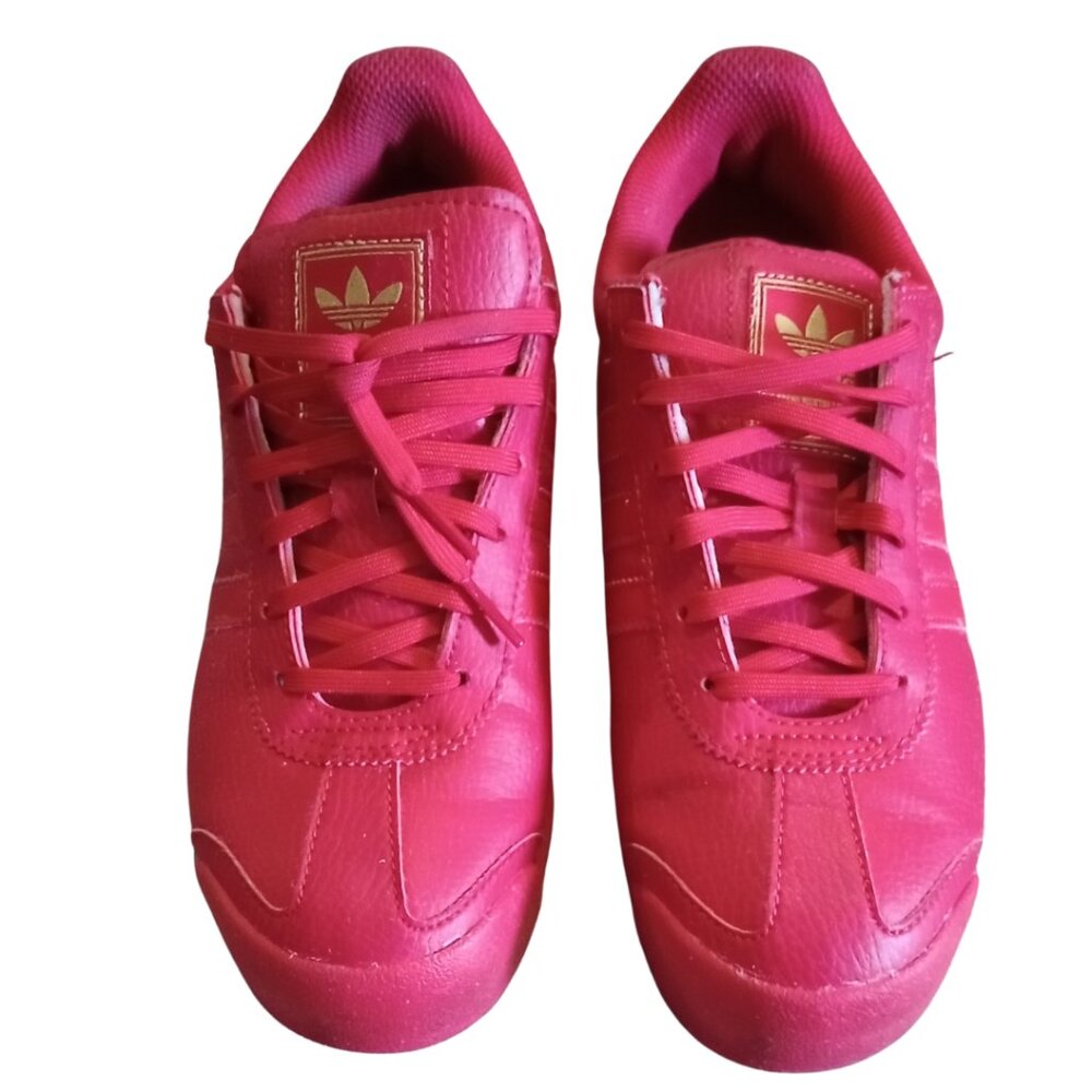 adidas Samoa Men's Shoes Scarlet/Gold Leather Running Shoes Size 5
